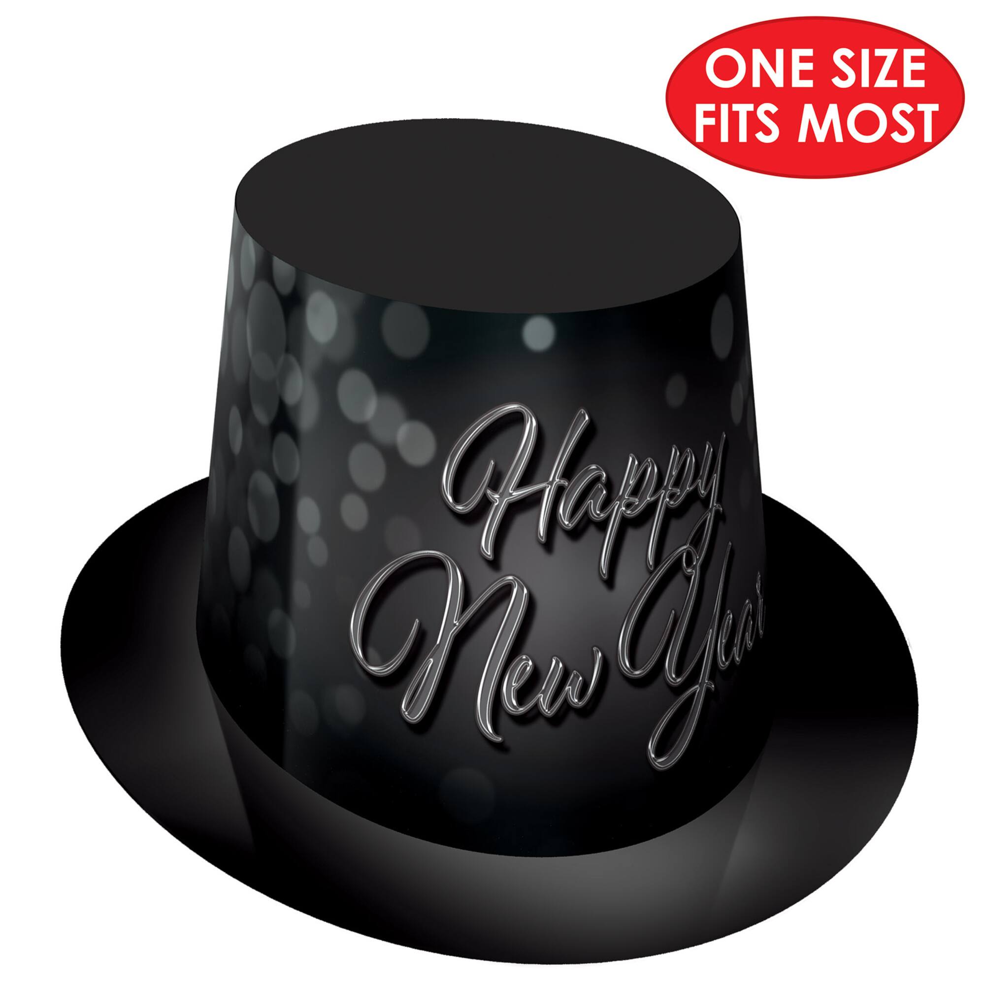 Beistle Adult Blackout New Year Hi-Hats, 25 Pack